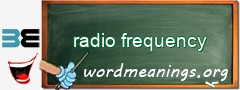WordMeaning blackboard for radio frequency
